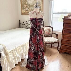 Y2K studio y paisley strapless maxi dress size medium